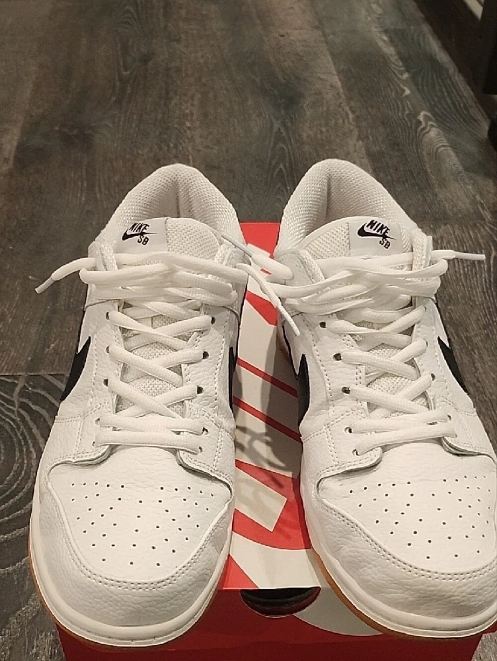 Nike Men’s White and Black Low-Top Sneakers with Gum Outsole